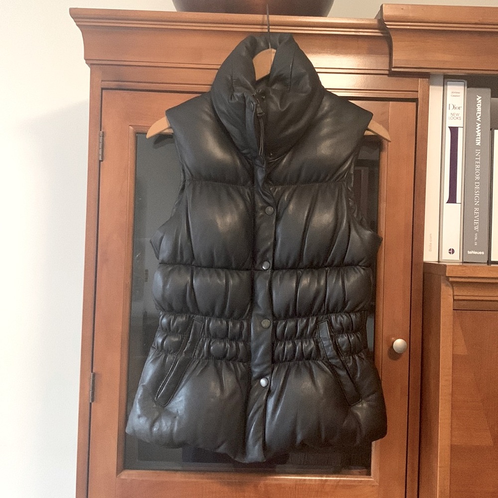 Lulu Bravo leather puffer vest jacket. Size M. Fits like a small.